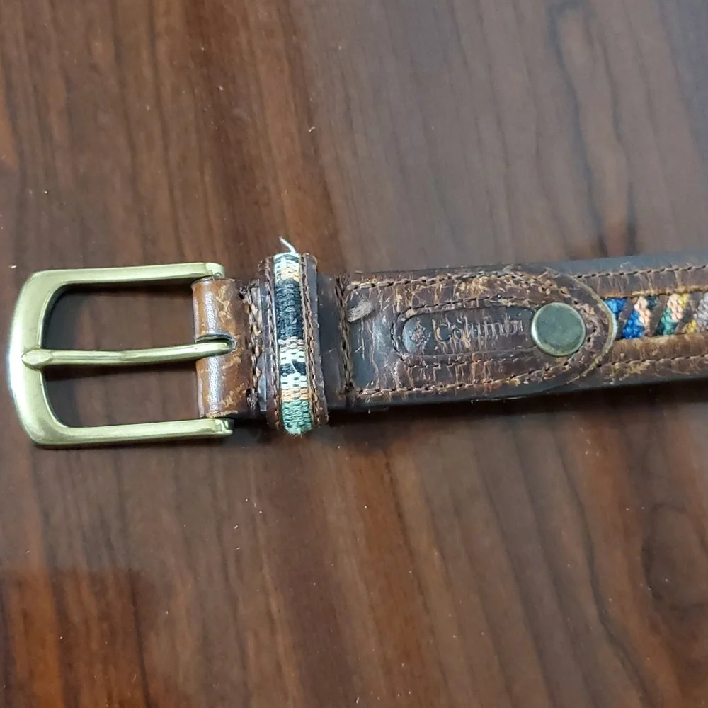 Columbia embroidered leather
